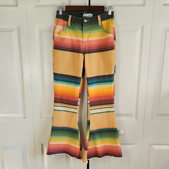 Ranch Dress’N Denim - Ranch Dress'n By Fallon Taylor Rainbow Super Flare Jeans Size‎ 2 Southwestern